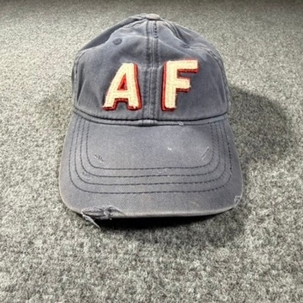 Abercrombie & Fitch AF Distressed Baseball Hat Unisex One Size Blue Y2K